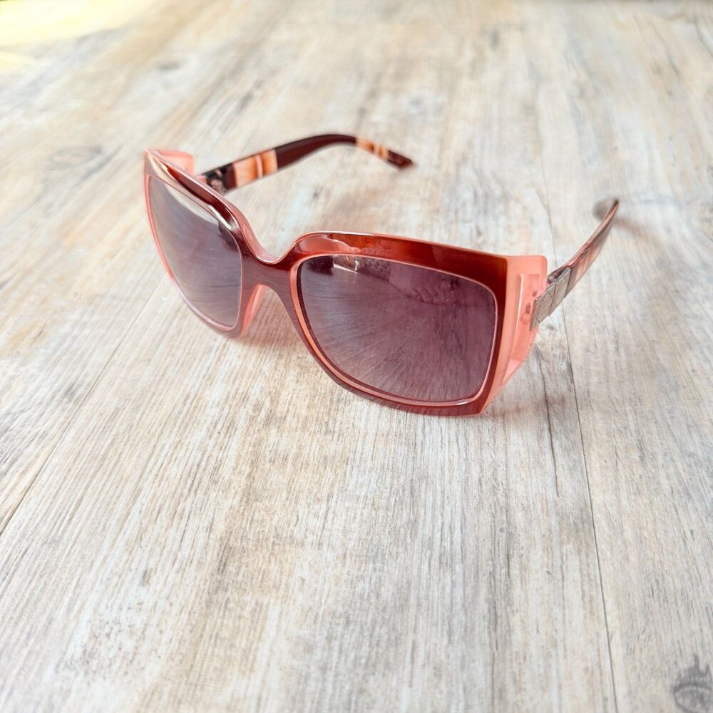 Vintage Y2K Oversized Square Sunglasses Rose Pink Brown Gradient Statement Shade